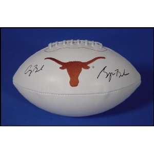 Mac Brown/Colt McCoy Signed Texas Longhorns Logo Footb   Autographed 