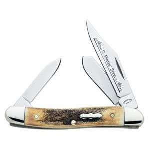  Case   Small Stockman, C. Platts Sons Stag, 3 Blades 