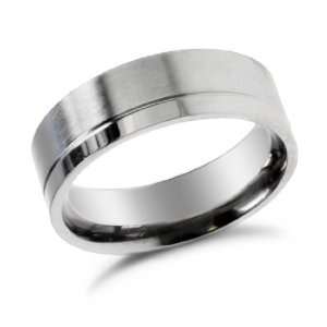  Brushed Stainless Steel Wedding Band Ring, 10: Jewelry