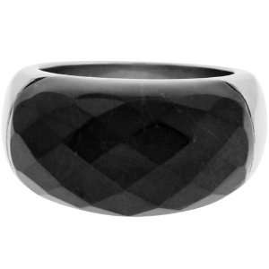   Inox Jewelry Womens Black Howlite 316L Stainless Steel Ring: Jewelry