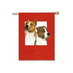  AMERICAN STAFFORDSHIRE DOGS CANVAS HOUSE FLAG 28x40 