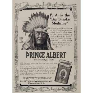  1913 Ad Prince Albert Pipe Tobacco Crow Indian Chief 
