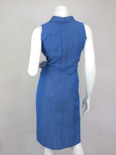 37 441 MAX MARA Italian Holiday! Periwinkle Blue Linen Day Dress 