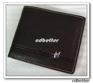 Men Genuine Leather BI FOLD Wallet Purse Card Case GIFT  