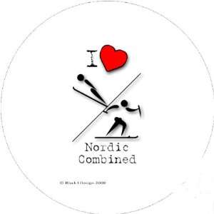  I Love Nordic Combined 2.25 inch (58mm) Pin Badge