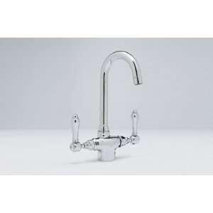 Rohl Single Hole C Spout Country Bar Faucet, Porcelain Lever Handles 