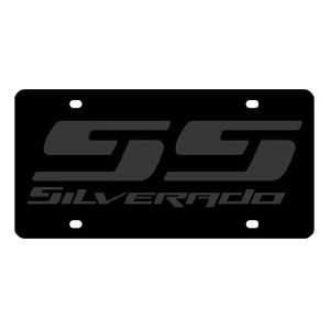  Chevrolet Silverado SS License Plate on Black Steel 