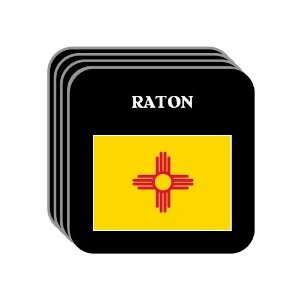 US State Flag   RATON, New Mexico (NM) Set of 4 Mini Mousepad Coasters