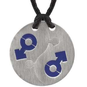 Puzzle Style: Surgical Stainless Steel Blue Male Mars Puzzle High 