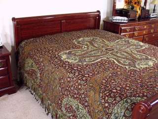 Beaded Cashmere Bedspread Blanket Wool Bedding Throw  