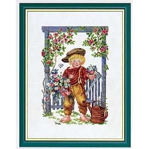 Boy with Watering Can kit (cross stitch) (Special Order):  