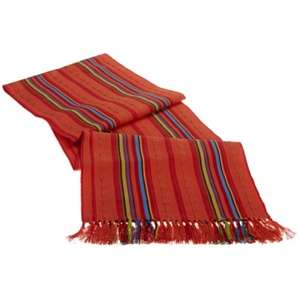  DII Ole Ole Ole Striped Fringed Table Runner: Home 