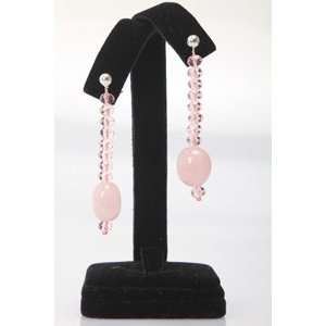  Pink Crystal & Rose Quartz Earrings   Handmade: Arts 