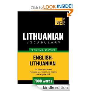 Lithuanian Vocabulary for English Speakers   English Lithuanian   7000 