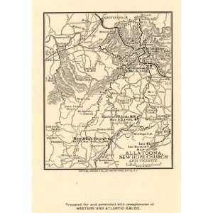  Civil War Map Map of Allatoona, New Hope Church and 