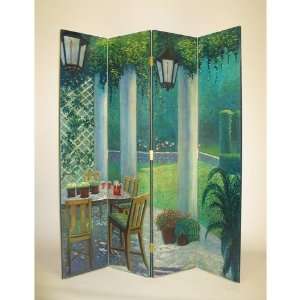  The Patio 4 Panel Room Divider Screen: Home & Kitchen