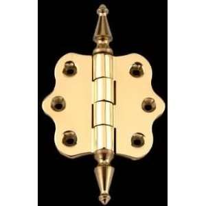  Door Hinges, Solid Brass, 2x2 Spire Tip Scalloped Hinge 