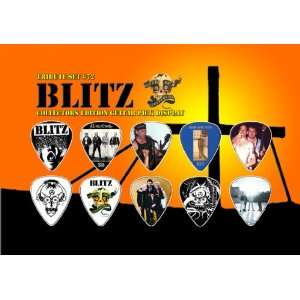  Blitz Punk Guitar Pick Display   Premium Celluloid Tribute 