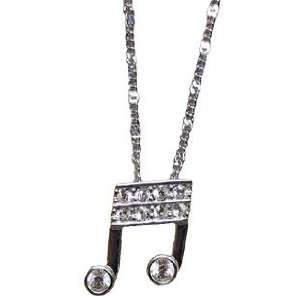   Gift   Double 16th Note Necklace in Silver Musical Instruments