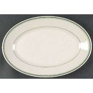 Homer Laughlin Green Band 13 Oval Serving Platter, Fine China 