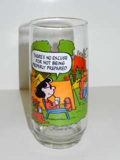   Camp Snoopy Collection Glass Lucy Charlie Brown No Excuses  