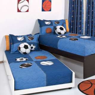 New Boys Balls Soccer Bunk Bed Bedspread Sheets Bedding Set Twin 6pcs