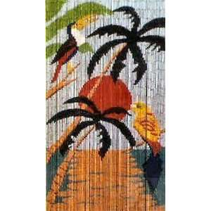    Toucan Parrot Bamboo Beaded Curtain Room Divider: Home & Kitchen