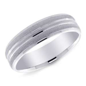  14K White Gold Ladys Wedding Band Ring Size 5.5 Jewelry