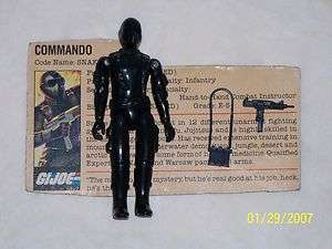 Gi Joe Vintage 1982 SNAKE EYES 100% w/ FILE CARD Perfect  