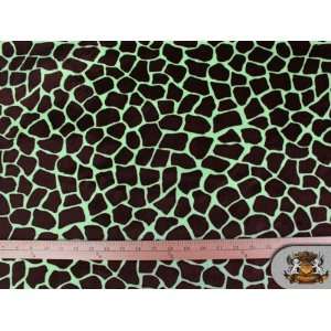 Minky Cuddle Animal Print   Giraffe Dark Brown Lime Green / 60 / Sold 