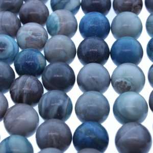 Blue Laguna Lace Agate  Ball plain   14mm Diameter, Sold By 16 Inch 