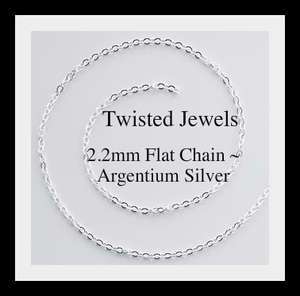 Argentium Sterling Silver 2.2mm Flat Chain By the Foot  