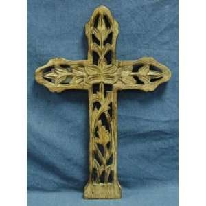  Cross Inc. Natural Wood Hand Carved 12.5 Small Size Cross 