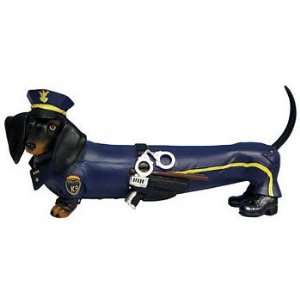  Hot Diggity Dog Cop Dog Wiener Figurine: Pet Supplies
