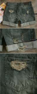 Korea NEW Vintage frayed hemming denim shorts hot jeans  
