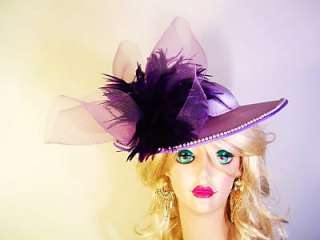 Purple Satin Ladies Church Designer Hat Fashion Hats NY  