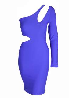 Boulee womens ciara blue cut out long sleeve fitted mini dress 6 $196 