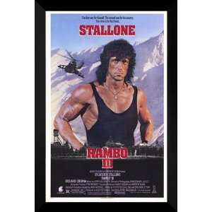   Rambo 3 FRAMED 27x40 Movie Poster Sylvester Stallone