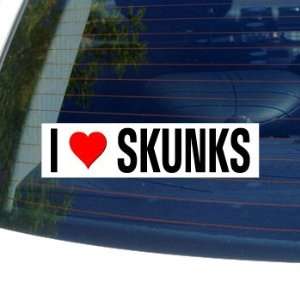 I Love Heart SKUNKS   Window Bumper Sticker: Automotive