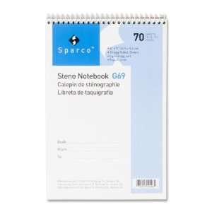  Sparco G69 Steno Notebook, Gregg Ruled, 70 Sheets, 6x9 