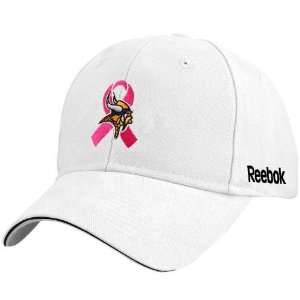 Reebok Minnesota Vikings White Breast Cancer Awareness Flex Fit Hat 
