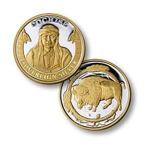 COCHISE   1 OZ .999 SILVER PROOF WITH GOLD SELECT   COMMEMORATIVE COIN