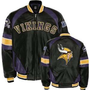  Minnesota Vikings Pig Napa Leather Varsity Jacket Sports 