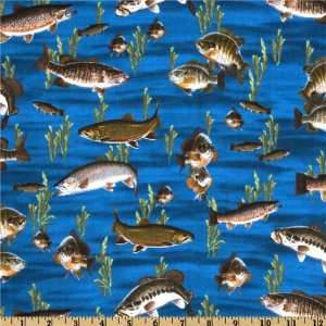  44 Wide On The Lake Fish Underwater Blue/Multi Fabric By 