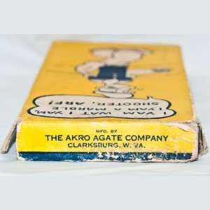 VERY RARE ~ POPEYE ~Original Box of 15 Vintage Akro Agate Popeye 