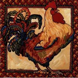 Provincial Rooster Red by Suzanne Etienne 10x10 