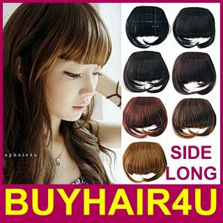 Chic Bangs Fringes with side hair Clip in on Hair Extensions Front 