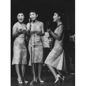  Singing Group, the Kim Sisters, Performing on Stage 