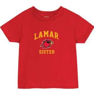  Lamar Cardinals Red Baby Sister Arch T Shirt: Sports 
