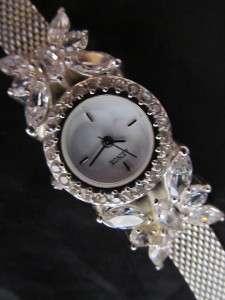   Silver Butterfly Crystal Ladies Wrist Watch In Box with Papers  
